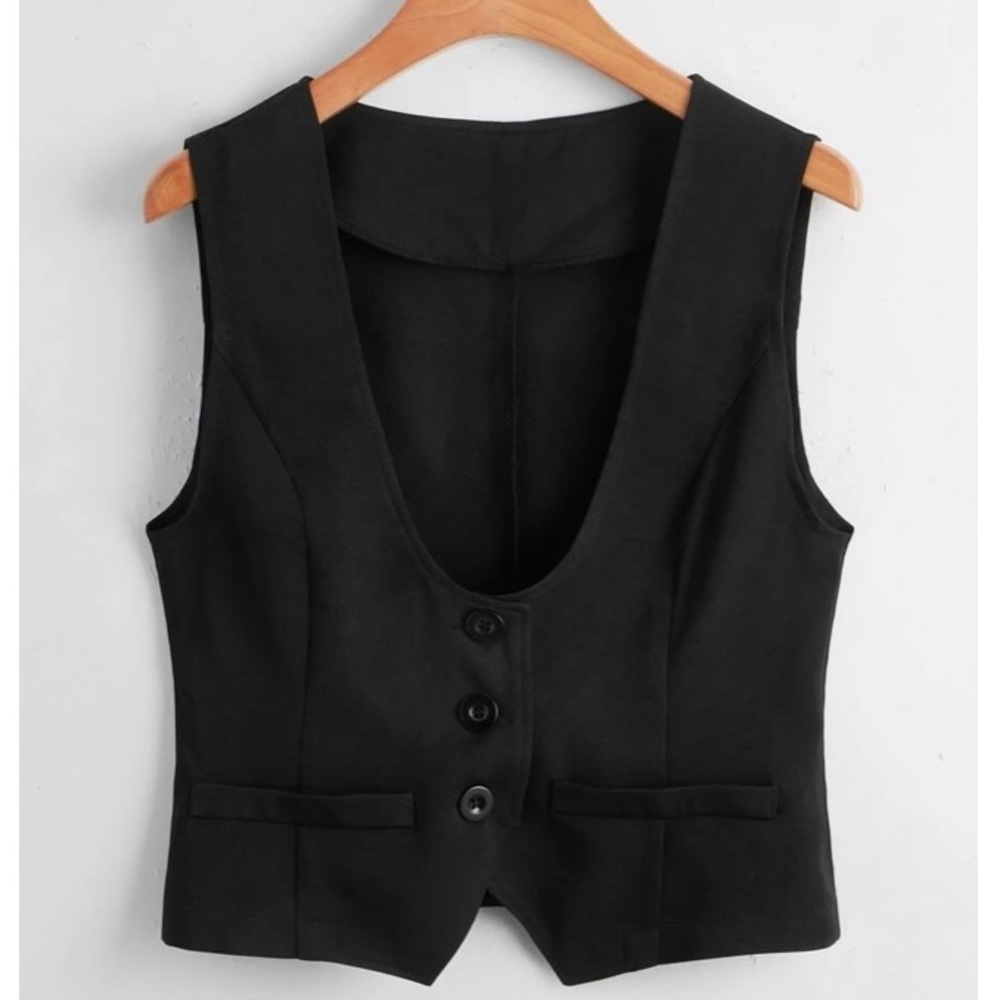Black tailored vest